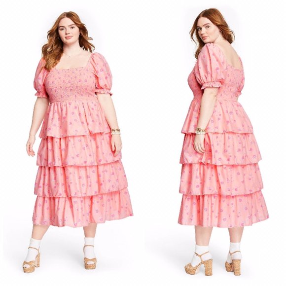 ✨NWT LoveShackFancy Target Size XL Fancy Pastel Pink Dress - Picture 1 of 6